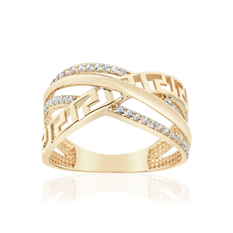 10KT Gold Greek Cubic Ring 076 Ring Bijoux Signé Luxo 5 