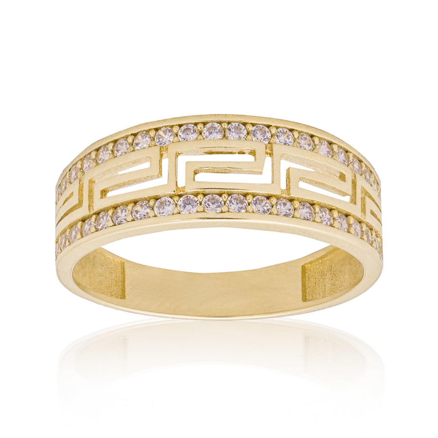 10KT Gold Greek Cubic Ring 127 Ring Bijoux Signé Luxo 