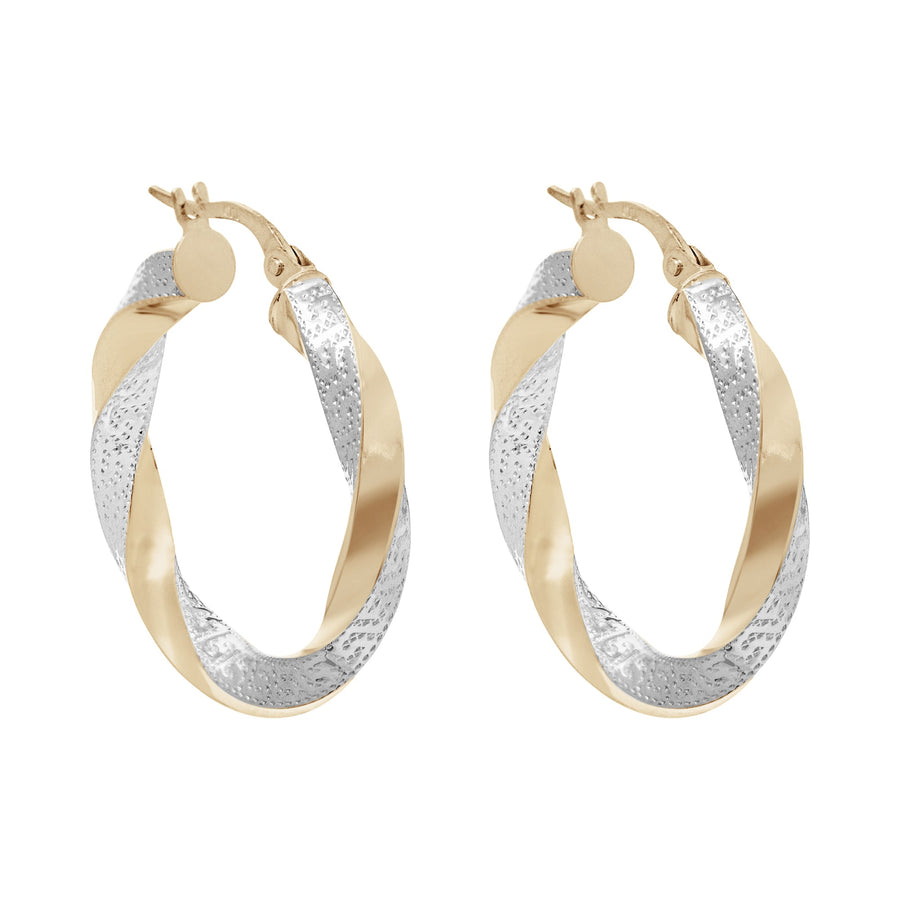 10KT Gold Greek Hoops 0100 Earrings Bijoux Signé Luxo 
