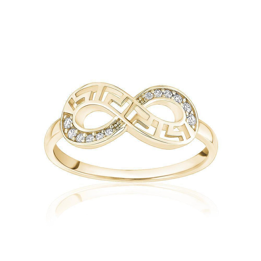 10KT Gold Greek Infinity Ring 003 Ring Bijoux Signé Luxo 5 YELLOW GOLD 