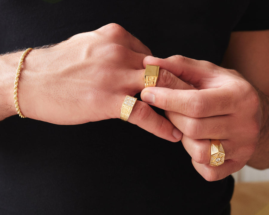 10KT Gold Greek Ring 024 Ring Bijoux Signé Luxo 
