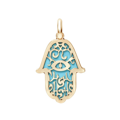 10KT Gold Hamsa Pendant