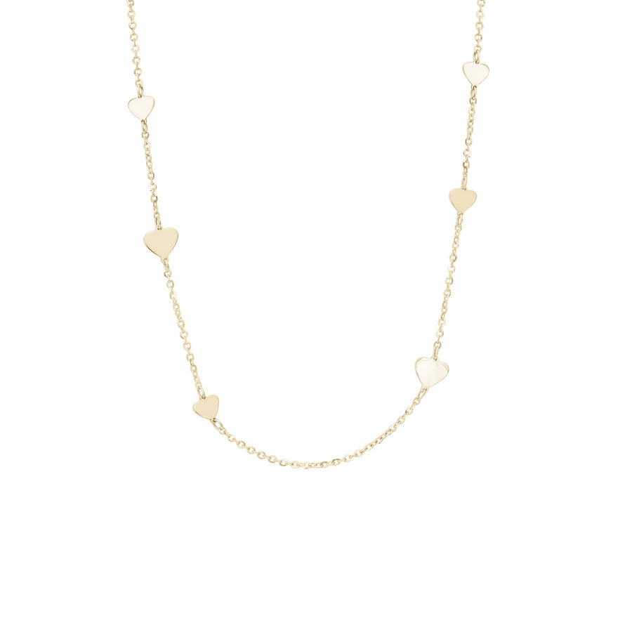 10KT Gold Heart By The Yard Necklace 039 Necklace Bijoux Signé Luxo 
