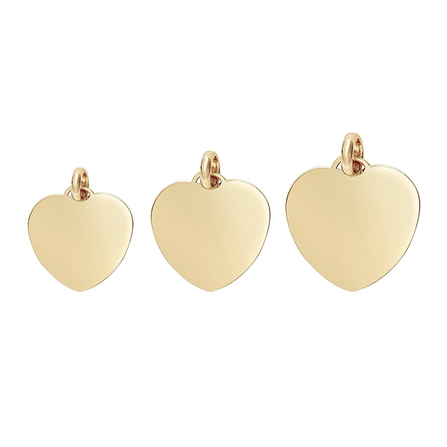 10KT Gold Heart Plaque Pendant 044 Pendant Bijoux Signé Luxo 