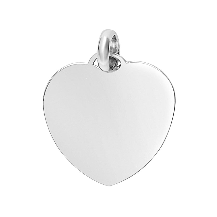 10KT Gold Heart Plaque Pendant 044 Pendant Bijoux Signé Luxo White Small: 15 mm X 15 mm Cursive