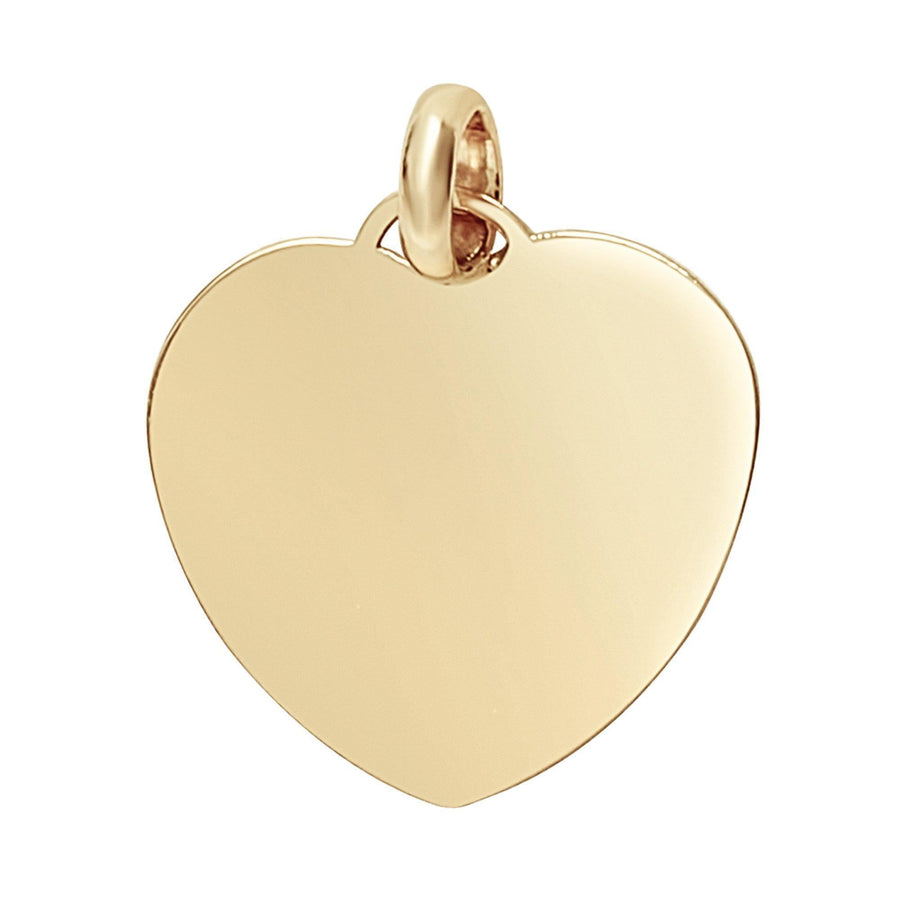 10KT Gold Heart Plaque Pendant 044 Pendant Bijoux Signé Luxo Yellow Large: 20 mm X 20 mm Cursive