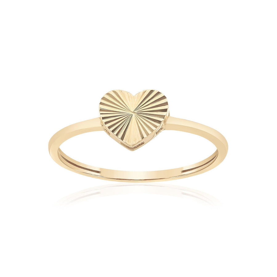 10KT Gold Heart Ring 001 Ring Bijoux Signé Luxo 5 YELLOW GOLD 