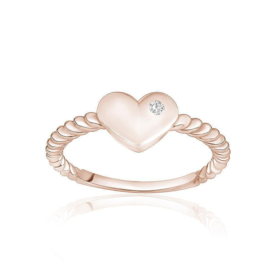 10KT Gold Heart Ring 007 Ring Bijoux Signé Luxo 5 ROSE GOLD 