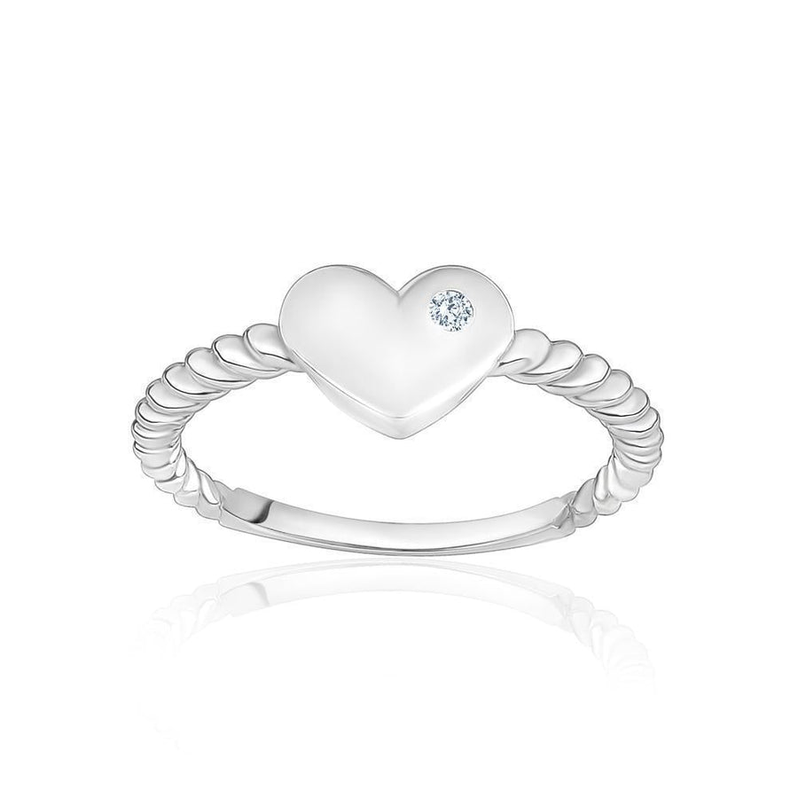 10KT Gold Heart Ring 007 Ring Bijoux Signé Luxo 5 WHITE GOLD 