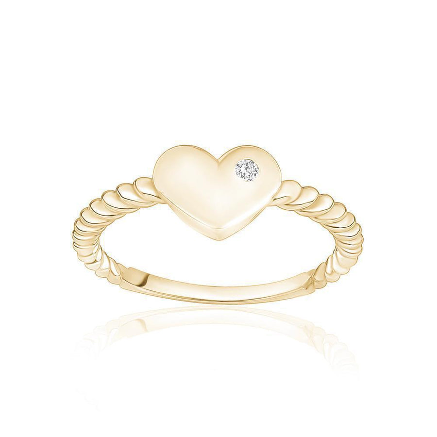 10KT Gold Heart Ring 007 Ring Bijoux Signé Luxo 5 YELLOW GOLD 