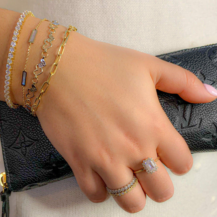 10KT Gold Hearts By The Yard Bracelet 010 Bracelet Bijoux Signé Luxo 