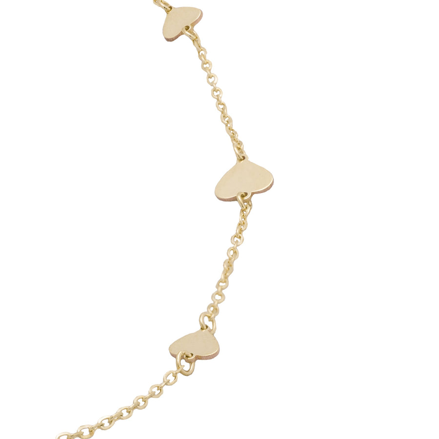 10KT Gold Hearts By The Yard Bracelet 077 Bracelet Bijoux Signé Luxo 
