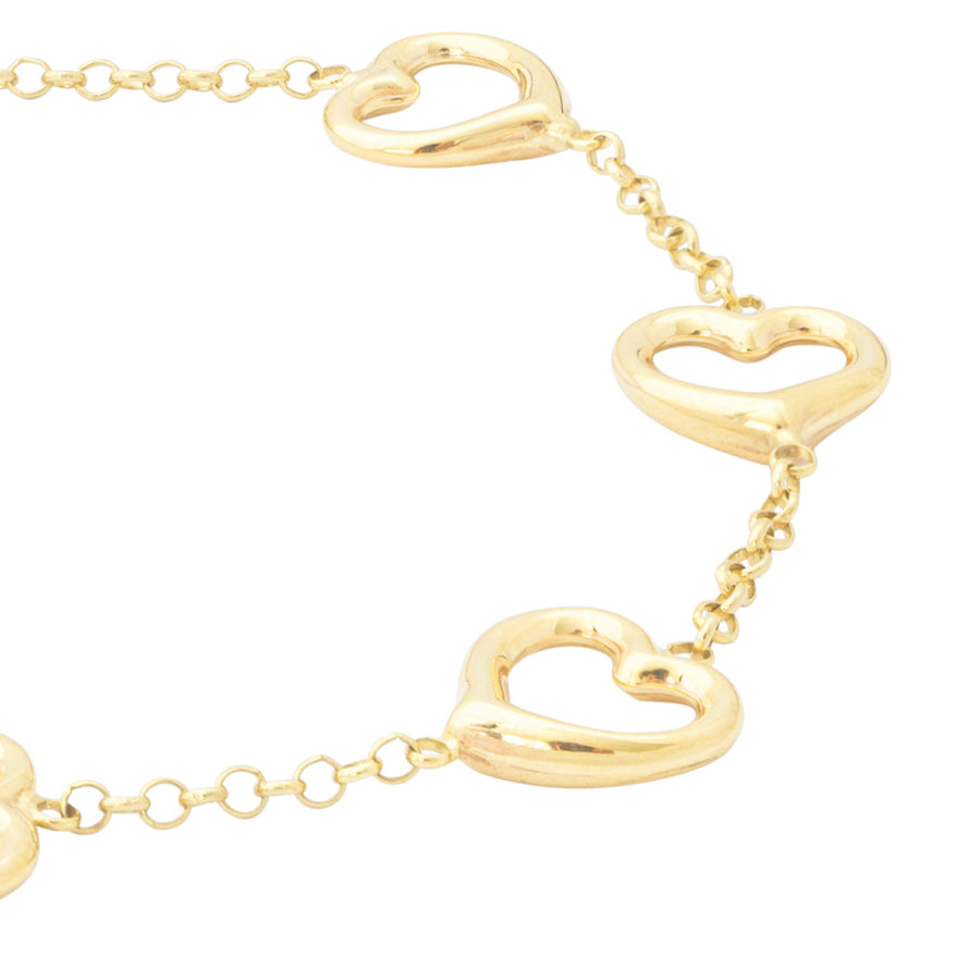 10KT Gold Hearts By The Yard Bracelet 113 Bracelet Bijoux Signé Luxo 