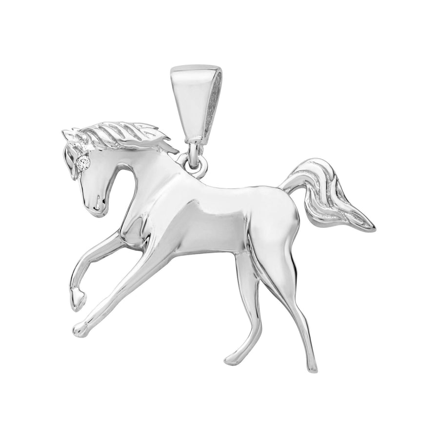 10KT Gold Horse Pendant 020 Pendant Bijoux Signé Luxo White 