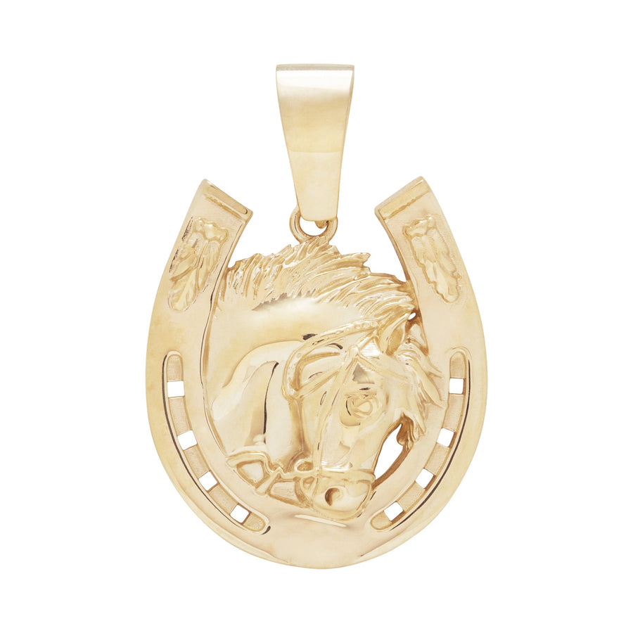 10KT Gold Horseshoe Pendant 021 Pendant Bijoux Signé Luxo 