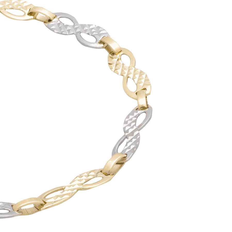 10KT Gold Infinity Bracelet 004 Bracelet Bijoux Signé Luxo 