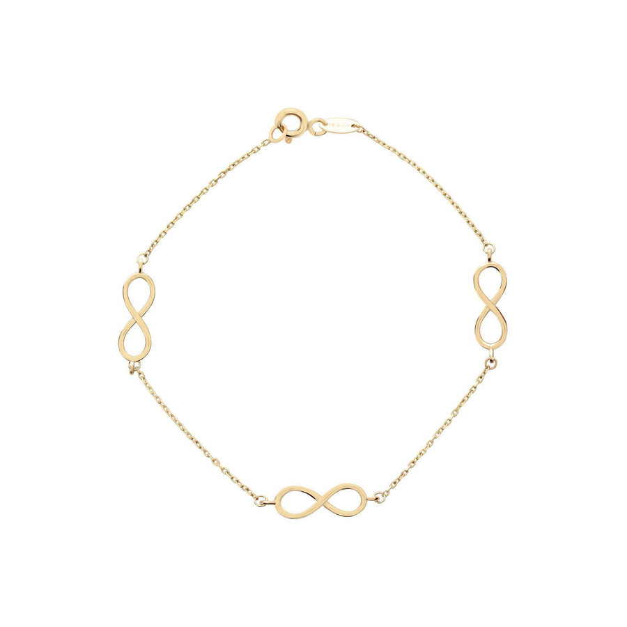 10KT Gold Infinity Bracelet 080 Necklace Bijoux Signé Luxo Yellow 