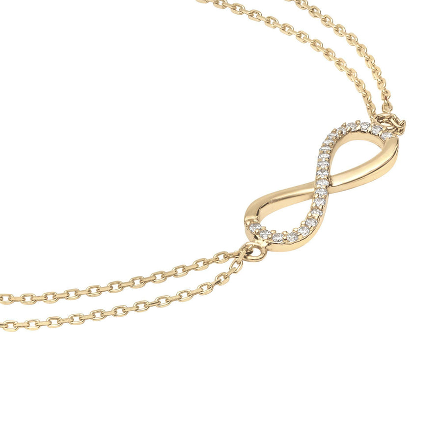 10KT Gold Infinity Cubic Bracelet 019 Bracelet Bijoux Signé Luxo 