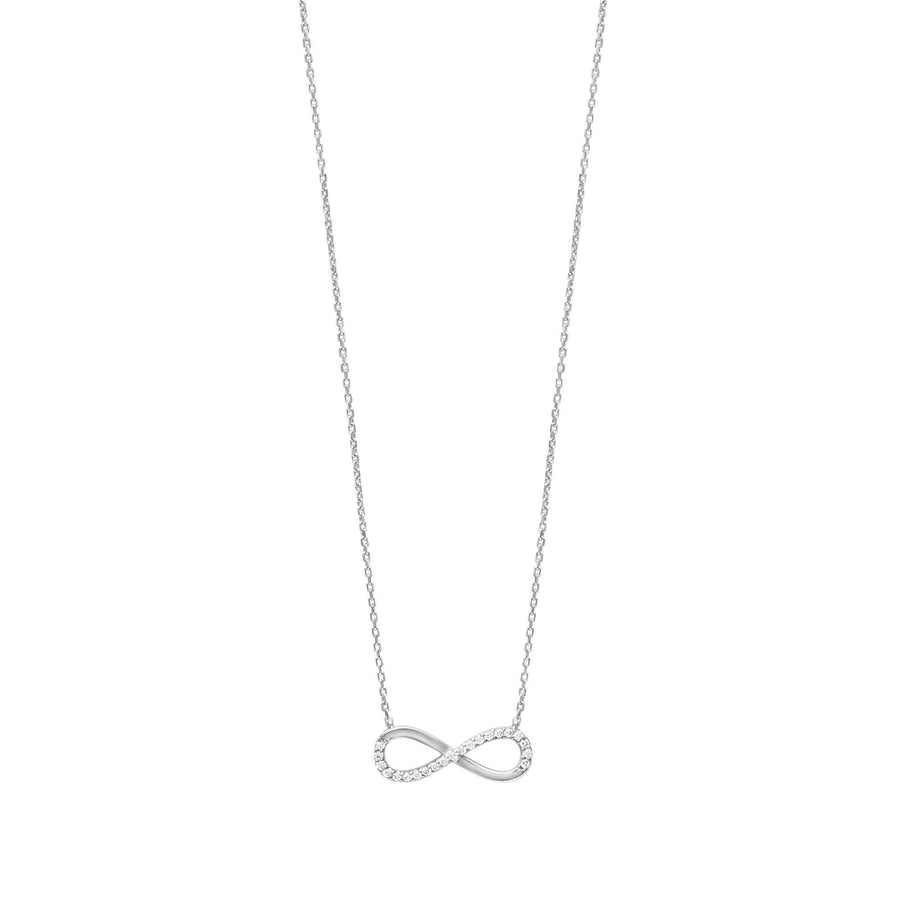 10KT Gold Infinity Cubic Necklace 003 Necklace Bijoux Signé Luxo White 