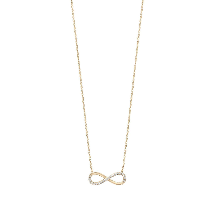 10KT Gold Infinity Cubic Necklace 003 Necklace Bijoux Signé Luxo Yellow 