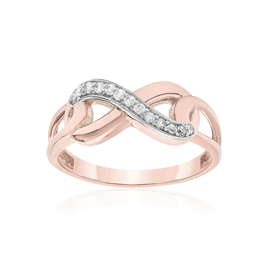 10KT Gold Infinity Cubic Ring 034 Ring Bijoux Signé Luxo 5 ROSE GOLD 