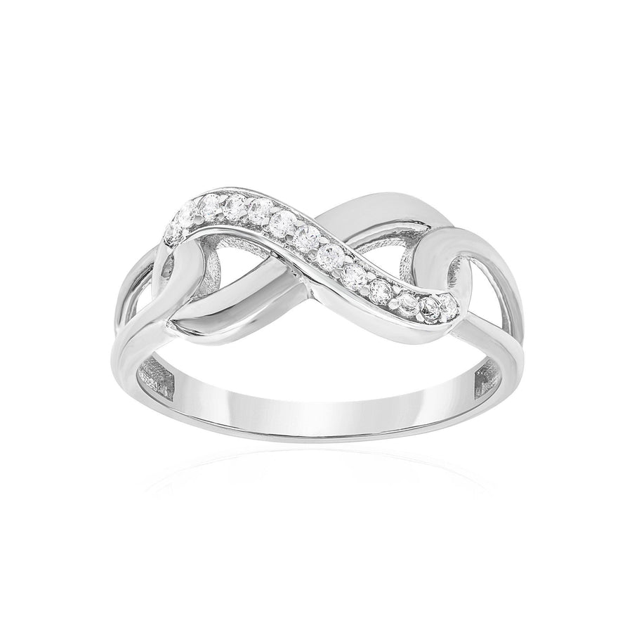 10KT Gold Infinity Cubic Ring 034 Ring Bijoux Signé Luxo 5 WHITE GOLD 