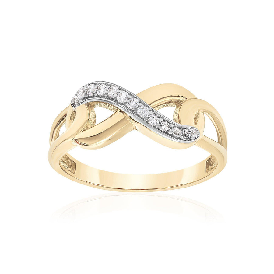 10KT Gold Infinity Cubic Ring 034 Ring Bijoux Signé Luxo 5 YELLOW GOLD 