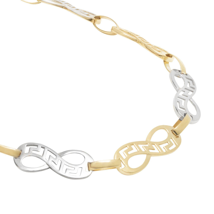 10KT Gold Infinity Greek By The Yard Bracelet 076 Bracelet Bijoux Signé Luxo 