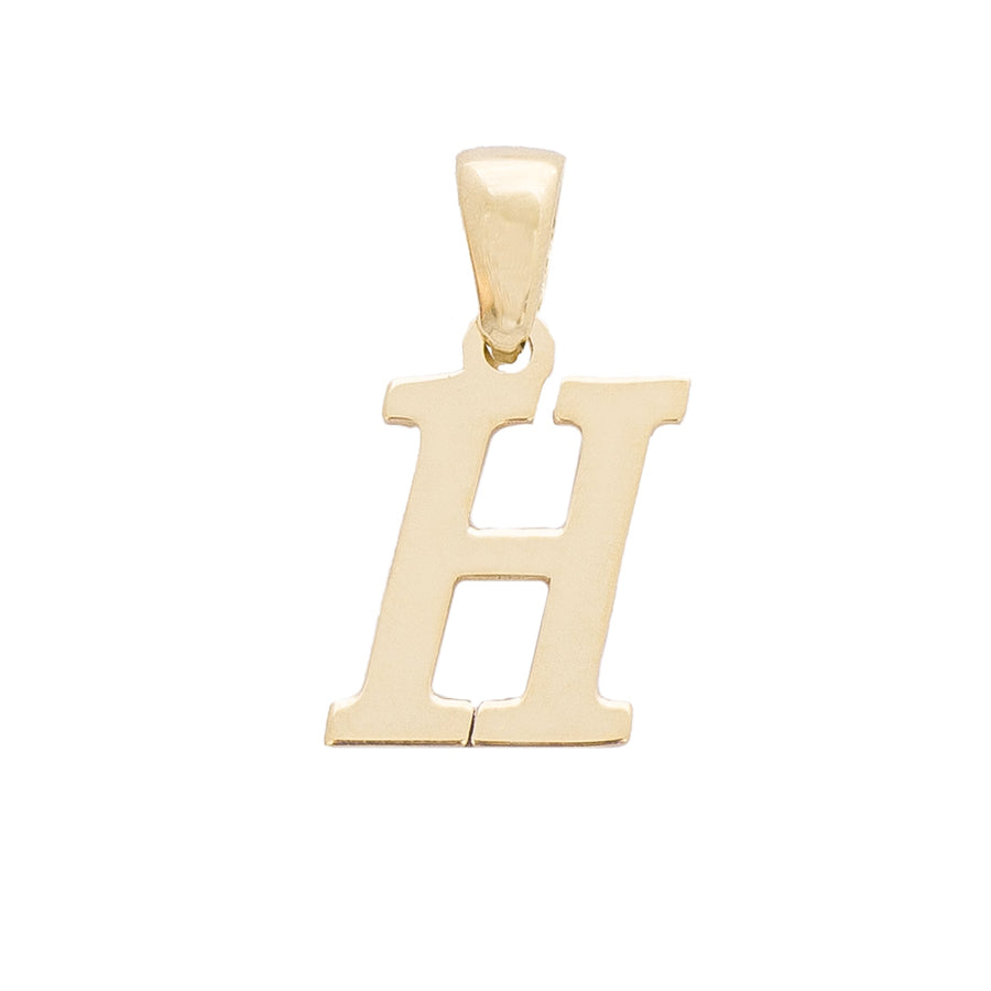 Hawaiian 12 mm Pendant w/ Initial H in 14K Yellow Gold