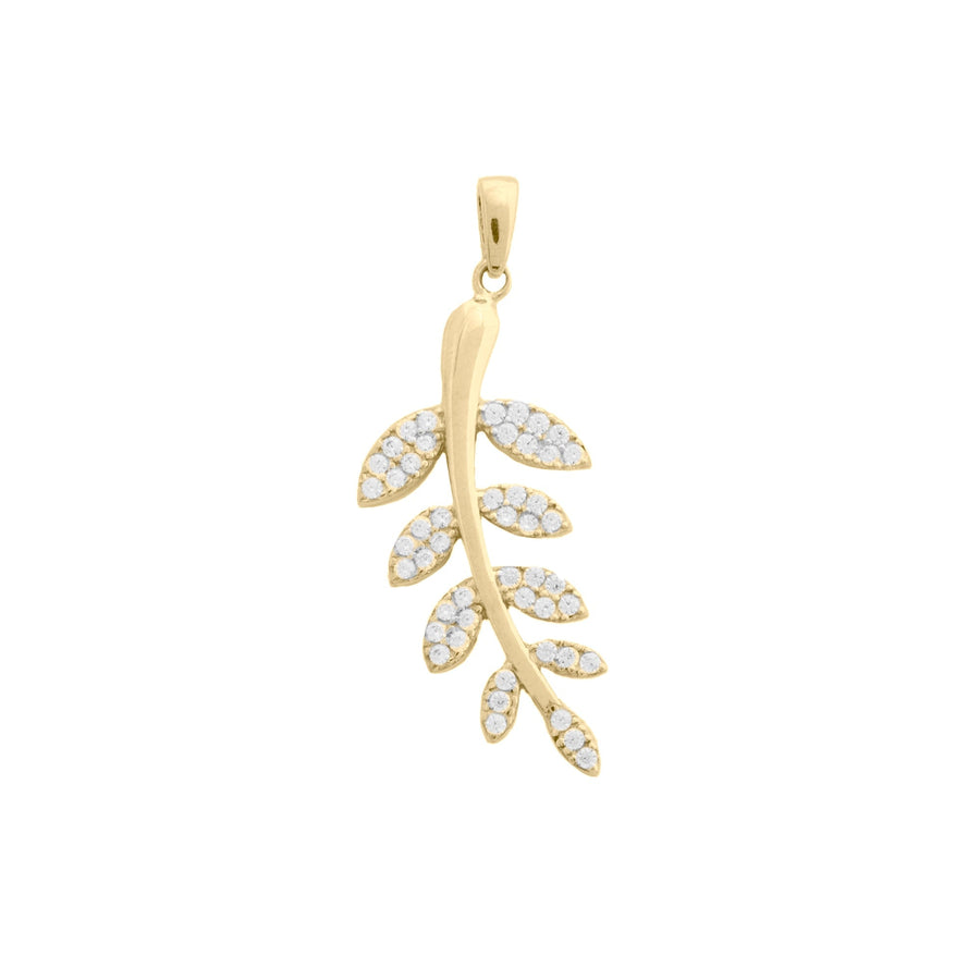 10KT Gold Leaf Pendant 072 Pendant Bijoux Signé Luxo 