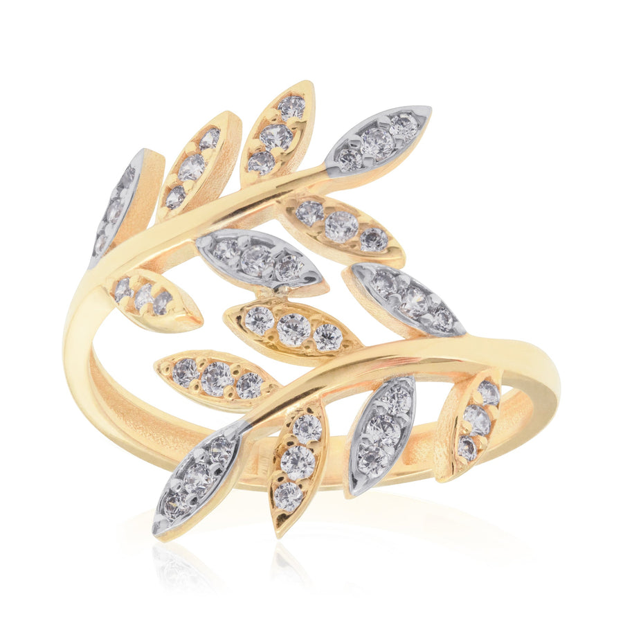 10KT Gold Leaf Ring 108 Ring Bijoux Signé Luxo 