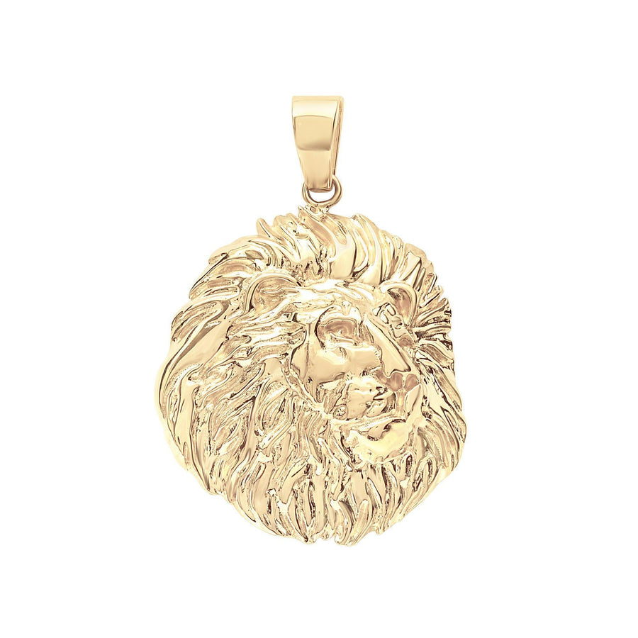 10KT Gold Lion Head Pendant 006 Pendant Bijoux Signé Luxo 