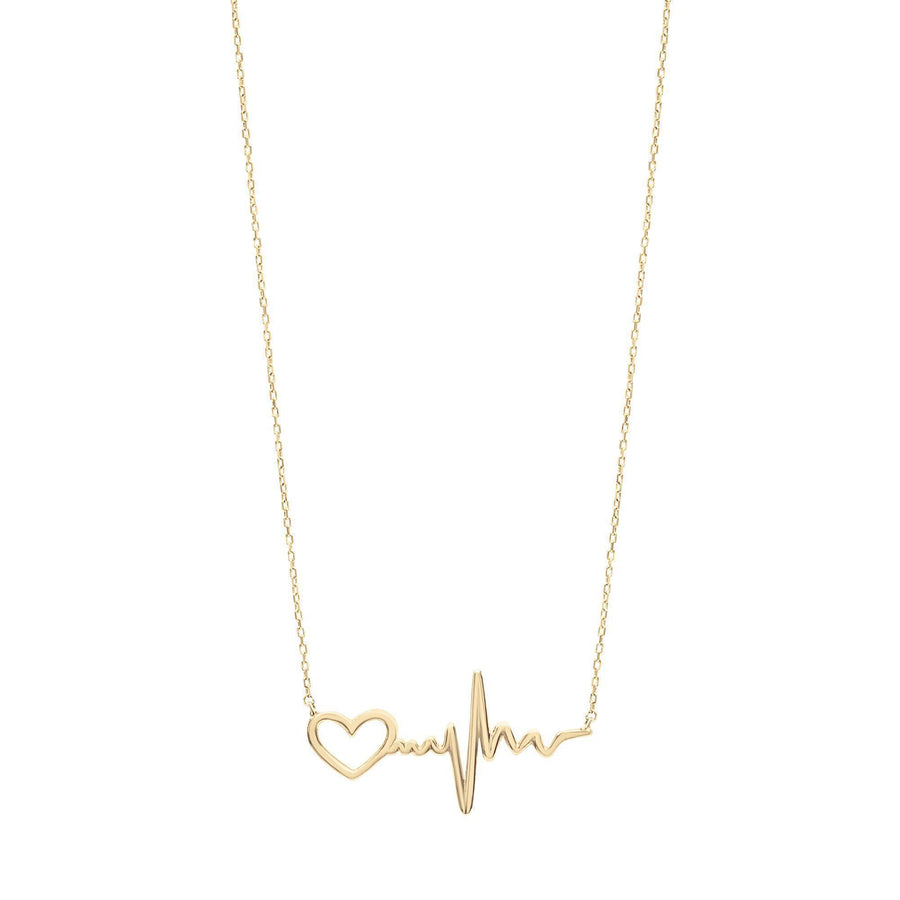 10KT Gold Love Heartbeat Necklace 031 Necklace Bijoux Signé Luxo 