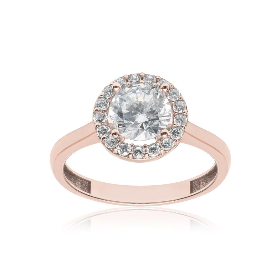 10KT Gold Luxury Round Ring 080 Ring Bijoux Signé Luxo 5 ROSE GOLD 