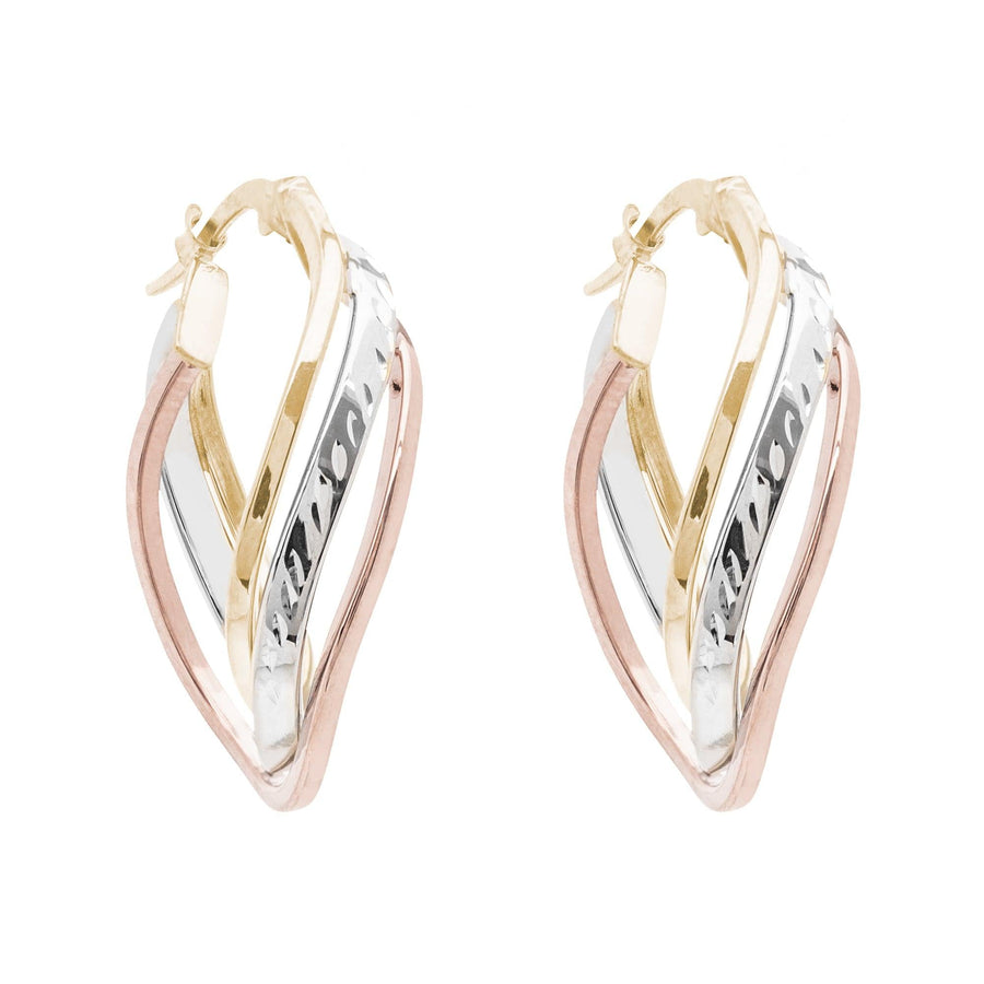 10KT Gold Milena Hoops 090 Earrings Bijoux Signé Luxo 