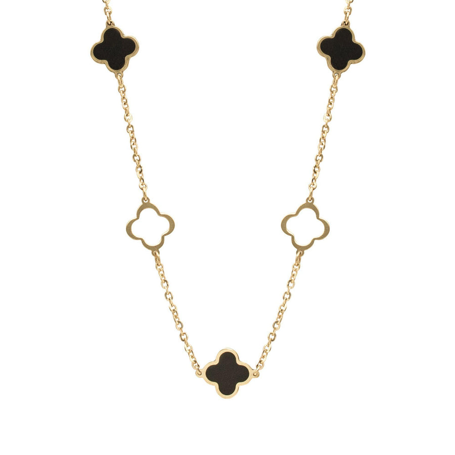 10KT Gold Mini Clover Necklace 034 Necklace Bijoux Signé Luxo 