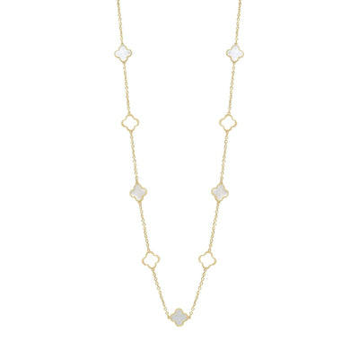 10KT Gold Mini Clover Necklace