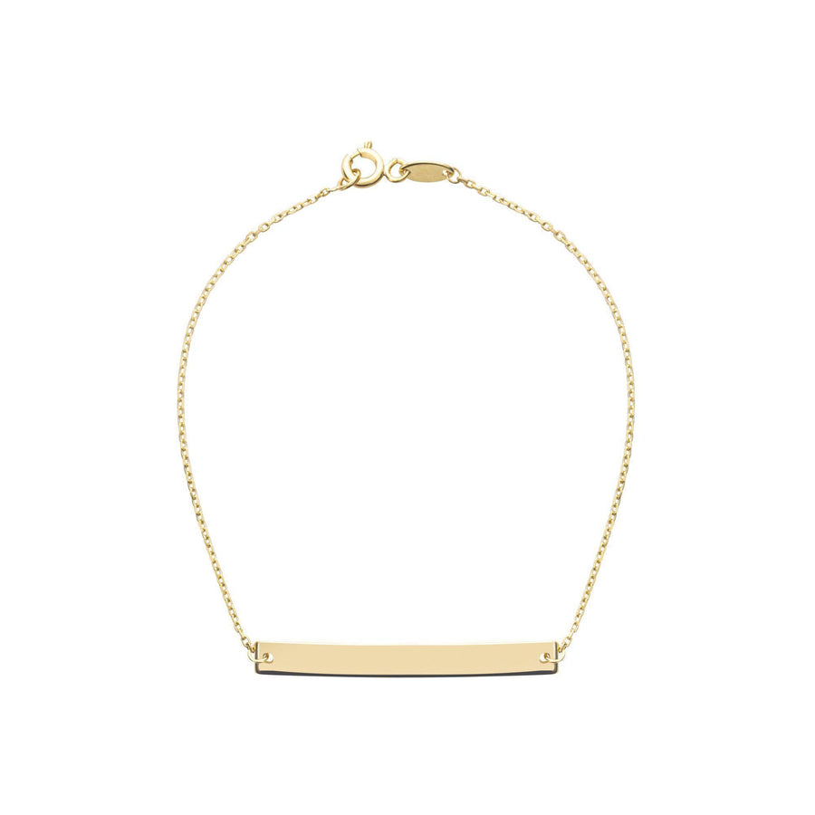 10KT Gold Nameplate Bracelet 079 Necklace Bijoux Signé Luxo Yellow Cursive 