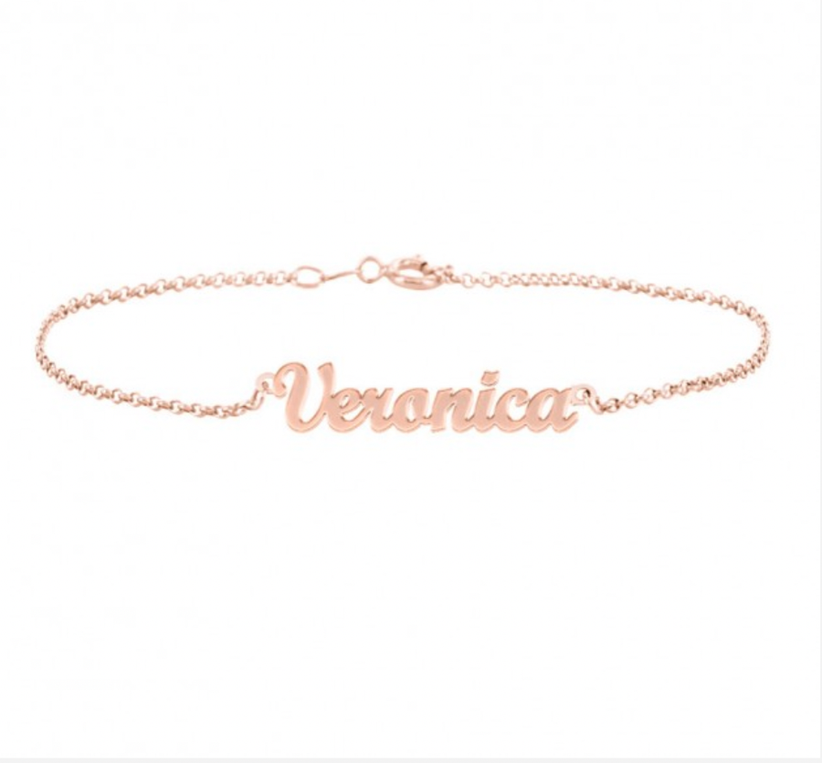 14K Gold Chain Charms Letter Personalized Bracelet  Abhika Jewels