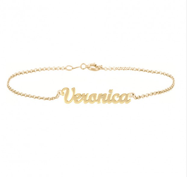 10KT Gold Personalized Name Bracelet 013 Bracelet Bijoux Luxo Yellow 