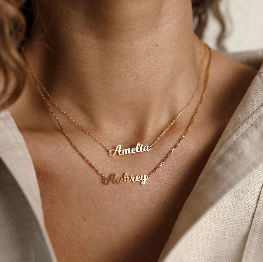 Personalized Gold Family Necklace - Kids Name - Grandkids - Engrave -  Personalized Jewelry - Custom Name Necklace - Mothers - Grandma