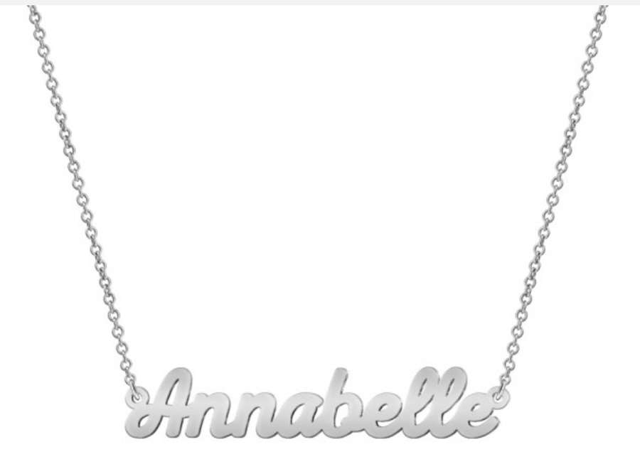 10KT Gold Personalized Name Necklace 009 Necklace Bijoux Luxo White 