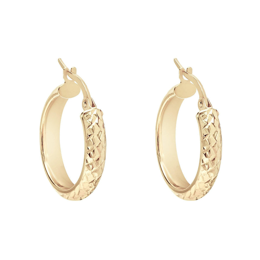 10KT Gold Python Hoops 048 Earrings Bijoux Signé Luxo Yellow 15 mm 