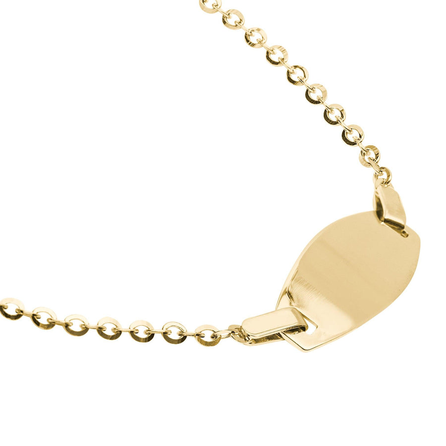 10KT Gold Rolo Baby Id Bracelet 007 Bijoux Luxo 