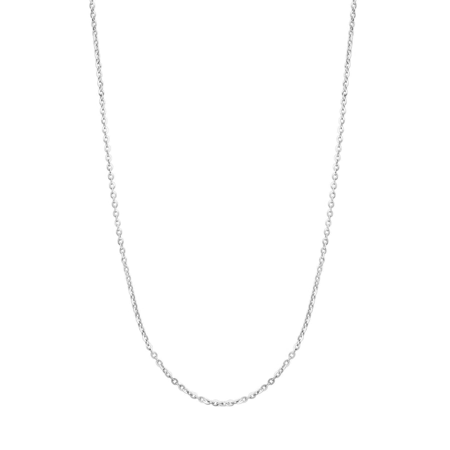 10KT Gold Rolo Chain 007 Necklace Bijoux Signé Luxo 1.3 mm White 16"