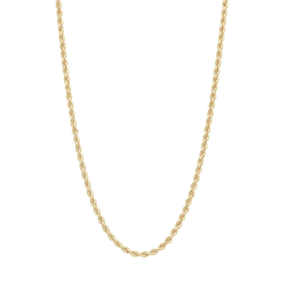 10KT Gold Rope Chain 002 Necklace Bijoux Signé Luxo 2.2 mm 16" 