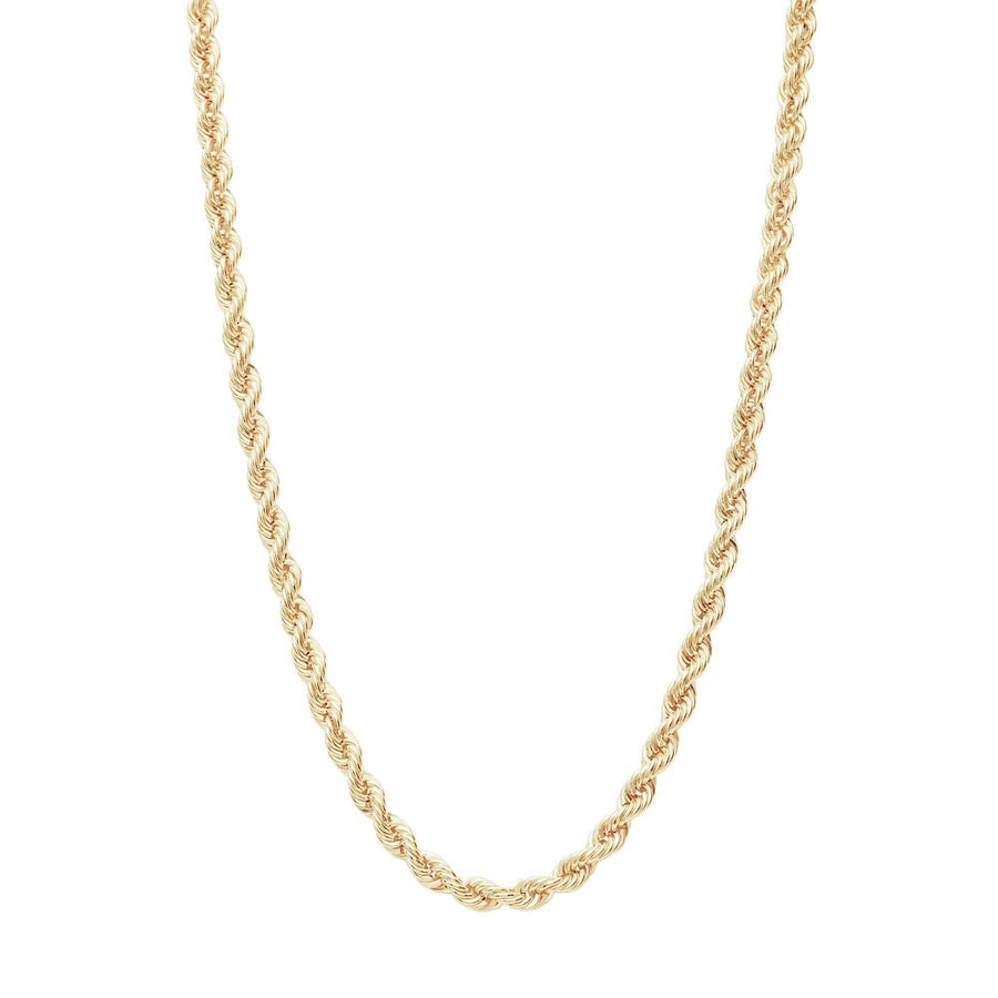 10KT Gold Rope Chain 002 Necklace Bijoux Signé Luxo 3.3 mm 16" 