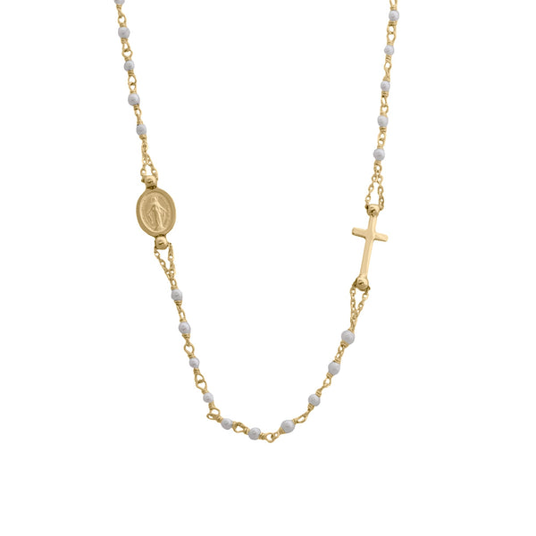 10KT Gold Rosary Pearl Necklace 057 Necklace Bijoux Signé Luxo 