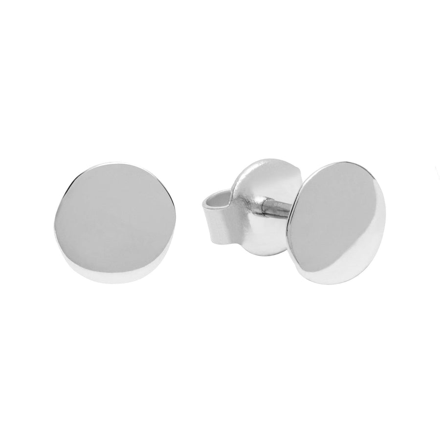 10KT Gold Round Studs 064 Earrings Bijoux Signé Luxo White 