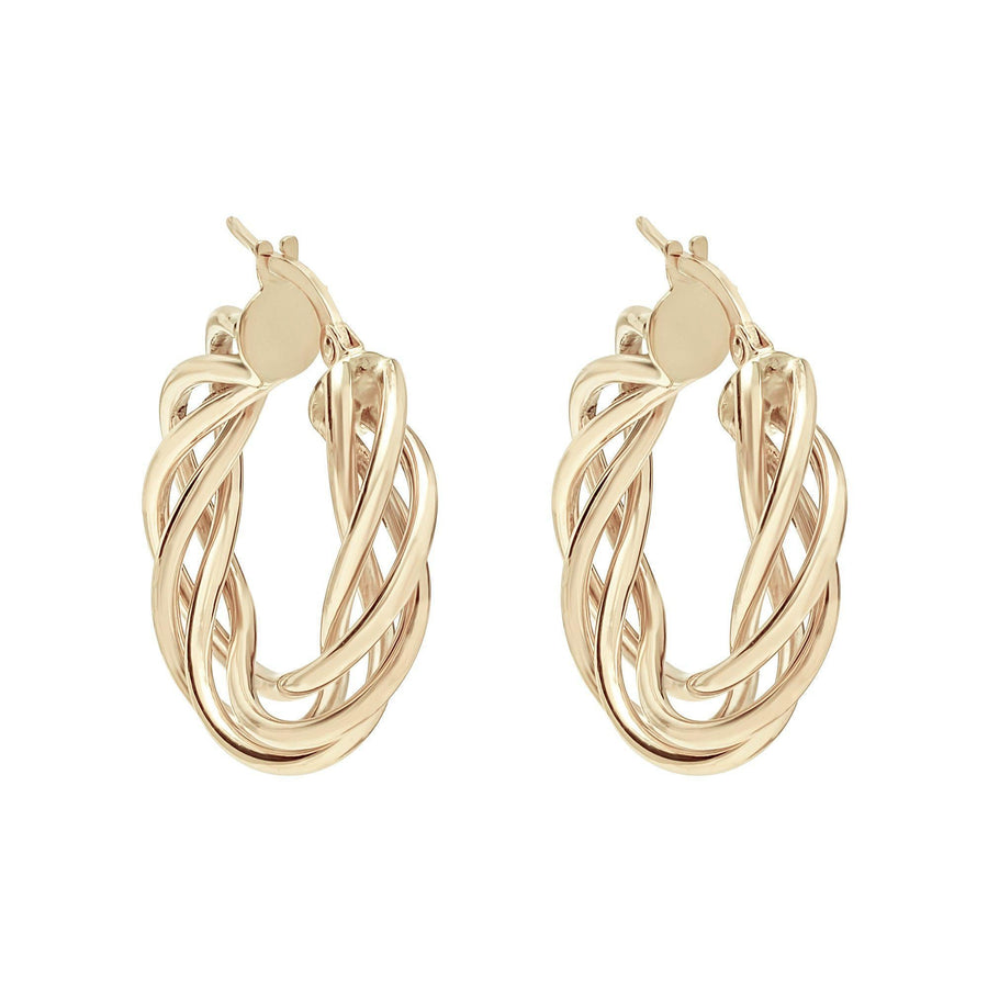 10KT Gold Samy Hoops 038 Earrings Bijoux Signé Luxo 